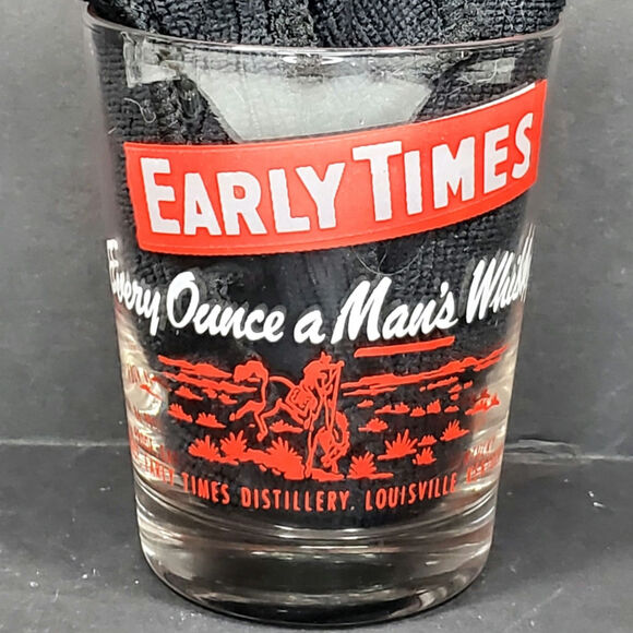 Early Times Rocks Glass Every Ounce A Man's Whiskey Texas Jigger Large Rocks - Picture 1 of 9